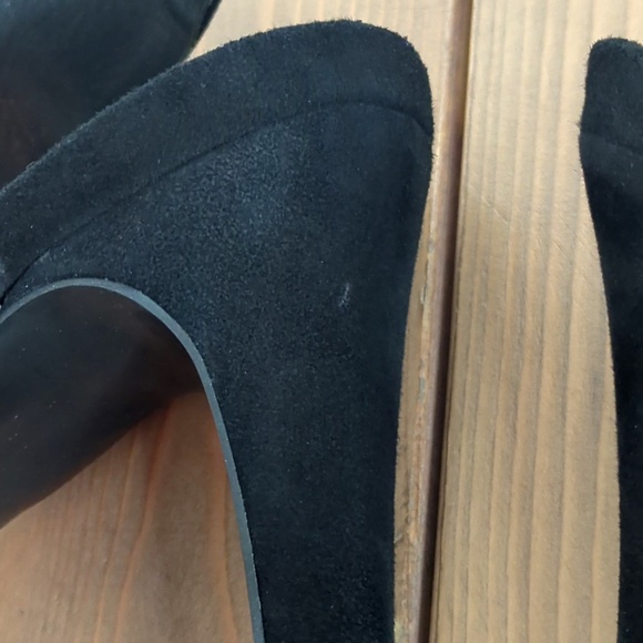 Diane Von Furstenberg Black Suede Open Toe Strappy Sling Back Heels - Picture 13 of 13